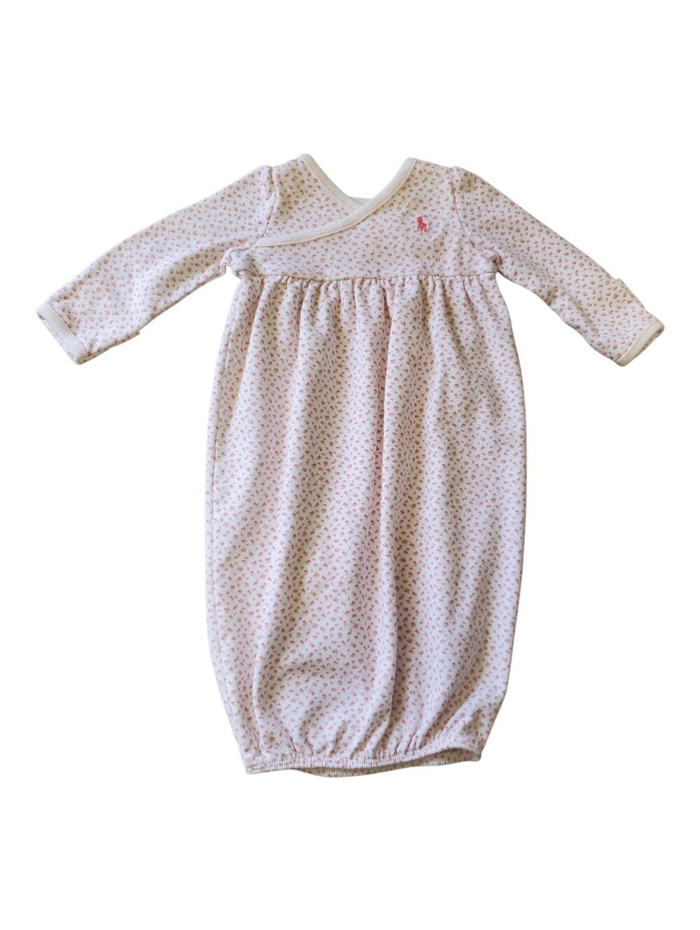 Ralph Lauren Layette Sleeper Gown Pink Ditzy Floral Baby Girl 3 Months